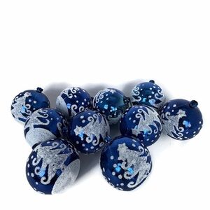 Craft Ornament Balls Lot Blue